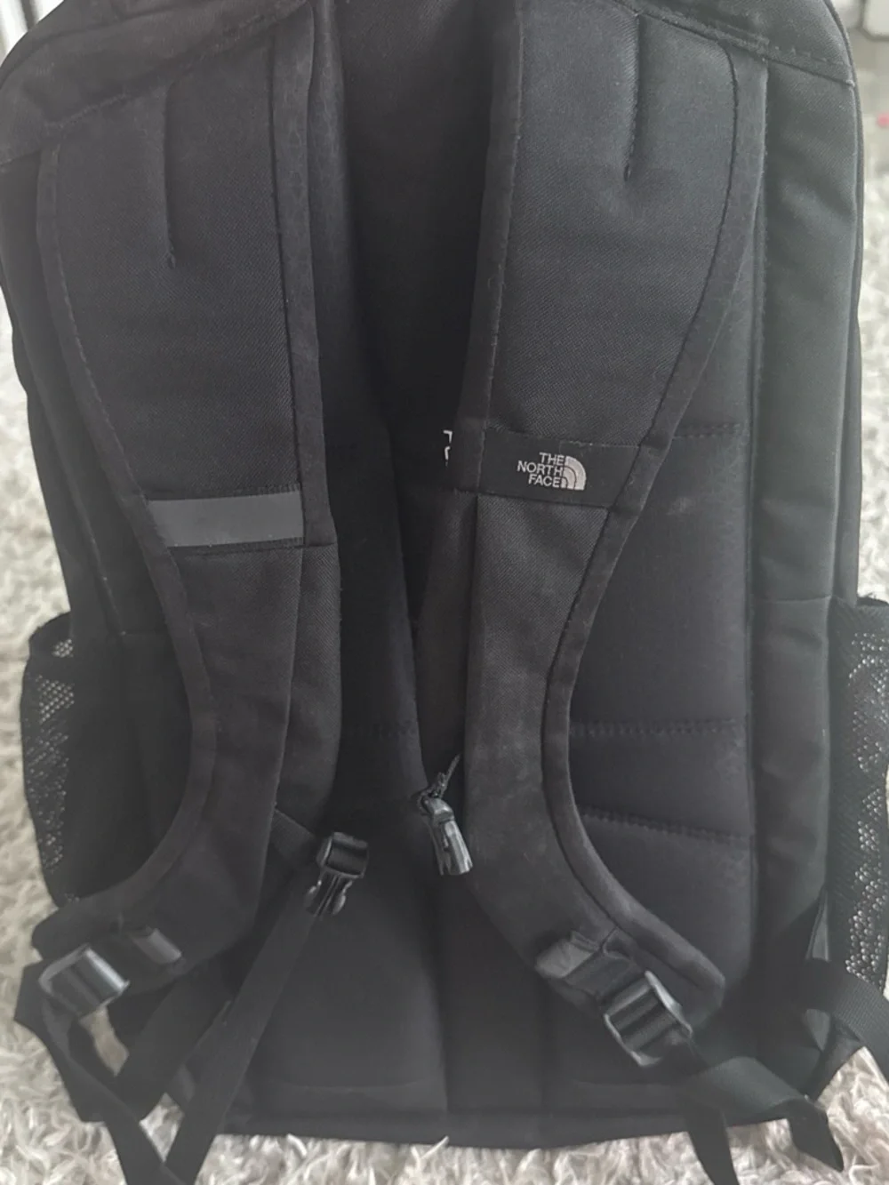 The North Face Jester Luxe Black Backpack with Rose Gold Accents
